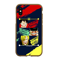 Чехол iPhone XS Max матовый Луффи, Зоро и Санджи One Piece