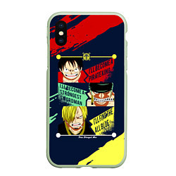 Чехол iPhone XS Max матовый Луффи, Зоро и Санджи One Piece