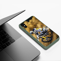 Чехол iPhone XS Max матовый HUSQVARNA ХУСКВАРНА SPORT, цвет: 3D-темно-зеленый — фото 2