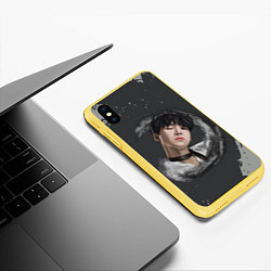 Чехол iPhone XS Max матовый BTS БТС Z, цвет: 3D-желтый — фото 2