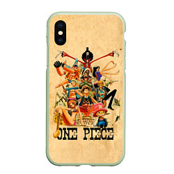 Чехол iPhone XS Max матовый One Piece пираты Соломенной Шляпы