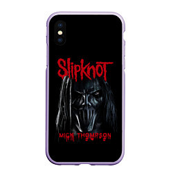 Чехол iPhone XS Max матовый MICK THOMPSON SLIPKNOT СЛИПКНОТ Z, цвет: 3D-светло-сиреневый