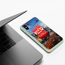 Чехол iPhone XS Max матовый WAR THUNDER ВАР ТАНДЕР, цвет: 3D-салатовый — фото 2