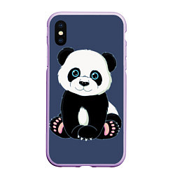 Чехол iPhone XS Max матовый Милая Панда Sweet Panda, цвет: 3D-сиреневый