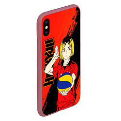 Чехол iPhone XS Max матовый Кенма Козуме, Haikyuu, цвет: 3D-малиновый — фото 2