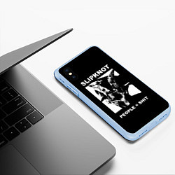 Чехол iPhone XS Max матовый People shit, цвет: 3D-голубой — фото 2