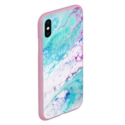 Чехол iPhone XS Max матовый Цветная морская пена, цвет: 3D-розовый — фото 2