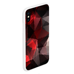 Чехол iPhone XS Max матовый Серо-красная абстракция, цвет: 3D-белый — фото 2