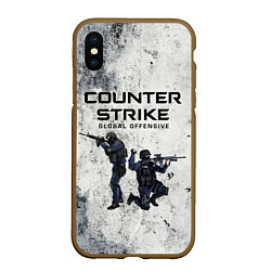 Чехол iPhone XS Max матовый COUNTER TERRORIST CS GO Z, цвет: 3D-коричневый