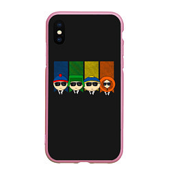 Чехол iPhone XS Max матовый South park FBI, цвет: 3D-розовый