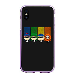 Чехол iPhone XS Max матовый South park FBI, цвет: 3D-сиреневый