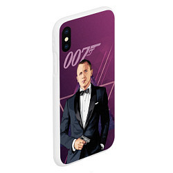 Чехол iPhone XS Max матовый Агент 007 Джеймс Бонд, цвет: 3D-белый — фото 2