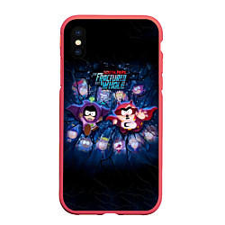 Чехол iPhone XS Max матовый Супергеройская команда, цвет: 3D-красный