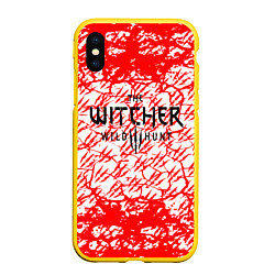 Чехол iPhone XS Max матовый The Witcher, цвет: 3D-желтый