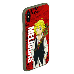 Чехол iPhone XS Max матовый Мелиодас, Meliodas, цвет: 3D-темно-зеленый — фото 2