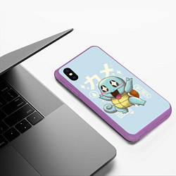 Чехол iPhone XS Max матовый Милый Сквиртл, цвет: 3D-фиолетовый — фото 2