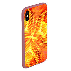 Чехол iPhone XS Max матовый Желто-оранжевая абстракция, цвет: 3D-малиновый — фото 2