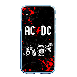 Чехол iPhone XS Max матовый AC DC HIGHWAY TO HELL, цвет: 3D-голубой