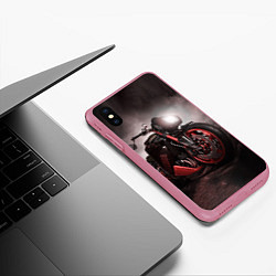 Чехол iPhone XS Max матовый СУПЕРБАЙК, цвет: 3D-малиновый — фото 2