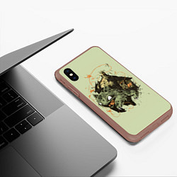 Чехол iPhone XS Max матовый Horror Bulbasaur, цвет: 3D-коричневый — фото 2