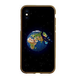 Чехол iPhone XS Max матовый Разрушение земли!, цвет: 3D-коричневый