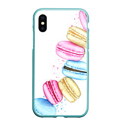 Чехол iPhone XS Max матовый Macarons Нежный десерт, цвет: 3D-мятный