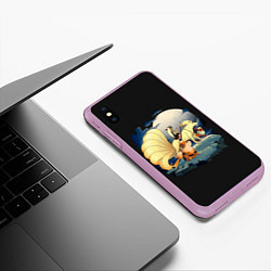 Чехол iPhone XS Max матовый Принцесса Мононоке х Покемоны, цвет: 3D-сиреневый — фото 2