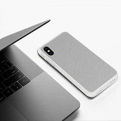 Чехол iPhone XS Max матовый GRAY CARBON, цвет: 3D-белый — фото 2