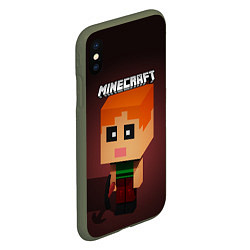 Чехол iPhone XS Max матовый MINECRAFT МАЙНКРАФТ Z, цвет: 3D-темно-зеленый — фото 2