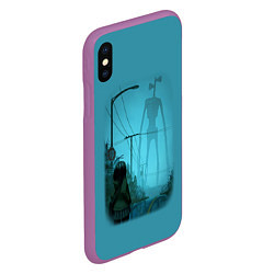 Чехол iPhone XS Max матовый СИРЕНОГОЛОВЫЙ И ДЕВОЧКА, цвет: 3D-фиолетовый — фото 2