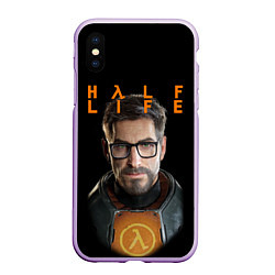 Чехол iPhone XS Max матовый HALF-LIFE FREEMAN ФРИМАН Z, цвет: 3D-сиреневый