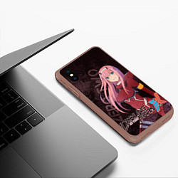 Чехол iPhone XS Max матовый Zero Two Любимый во Франксе, цвет: 3D-коричневый — фото 2
