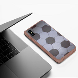 Чехол iPhone XS Max матовый ФУТБОЛЬНЫЙ МЯЧ, цвет: 3D-коричневый — фото 2