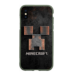 Чехол iPhone XS Max матовый MINECRAFT TEXTURE IRON