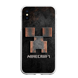 Чехол iPhone XS Max матовый MINECRAFT TEXTURE IRON