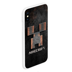 Чехол iPhone XS Max матовый MINECRAFT TEXTURE IRON, цвет: 3D-белый — фото 2