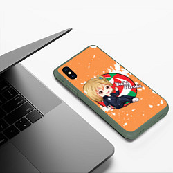 Чехол iPhone XS Max матовый Yachi Hitoka Haikyu Волейбол Z, цвет: 3D-темно-зеленый — фото 2