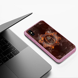 Чехол iPhone XS Max матовый ШЕСТЕРНЯ GEARS OF WAR Z, цвет: 3D-розовый — фото 2