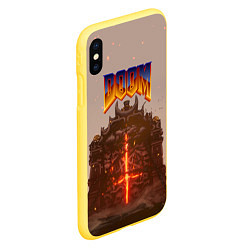 Чехол iPhone XS Max матовый DOOM ДУМ Z, цвет: 3D-желтый — фото 2