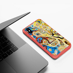 Чехол iPhone XS Max матовый Психоделическое искусство, цвет: 3D-красный — фото 2