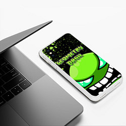 Чехол iPhone XS Max матовый Geometry Dash Green, цвет: 3D-белый — фото 2