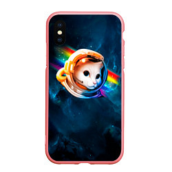 Чехол iPhone XS Max матовый Котик Космонавт, цвет: 3D-баблгам