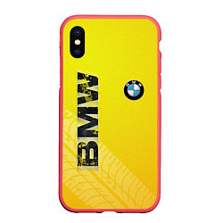 Чехол iPhone XS Max матовый BMW СЛЕДЫ ШИН БМВ