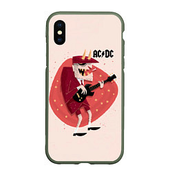 Чехол iPhone XS Max матовый Ангус Янг ACDC, цвет: 3D-темно-зеленый