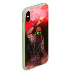 Чехол iPhone XS Max матовый Half-Life Opposing Force Logo спина Z, цвет: 3D-салатовый — фото 2