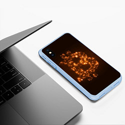Чехол iPhone XS Max матовый СВЕТЯЩИЙСЯ BITCOIN, цвет: 3D-голубой — фото 2