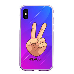 Чехол iPhone XS Max матовый ВСЕМ МИР PEACE Z, цвет: 3D-сиреневый