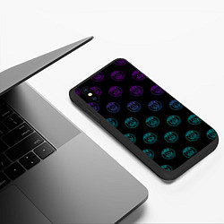 Чехол iPhone XS Max матовый PSG NEON ПСЖ НЕОН, цвет: 3D-черный — фото 2