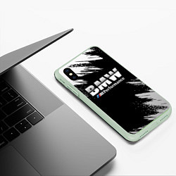 Чехол iPhone XS Max матовый БМВ РАЗРЕЗАННОЕ ЛОГО, цвет: 3D-салатовый — фото 2