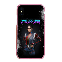 Чехол iPhone XS Max матовый Панам Палмер КИБЕРПАНК 2077, цвет: 3D-розовый